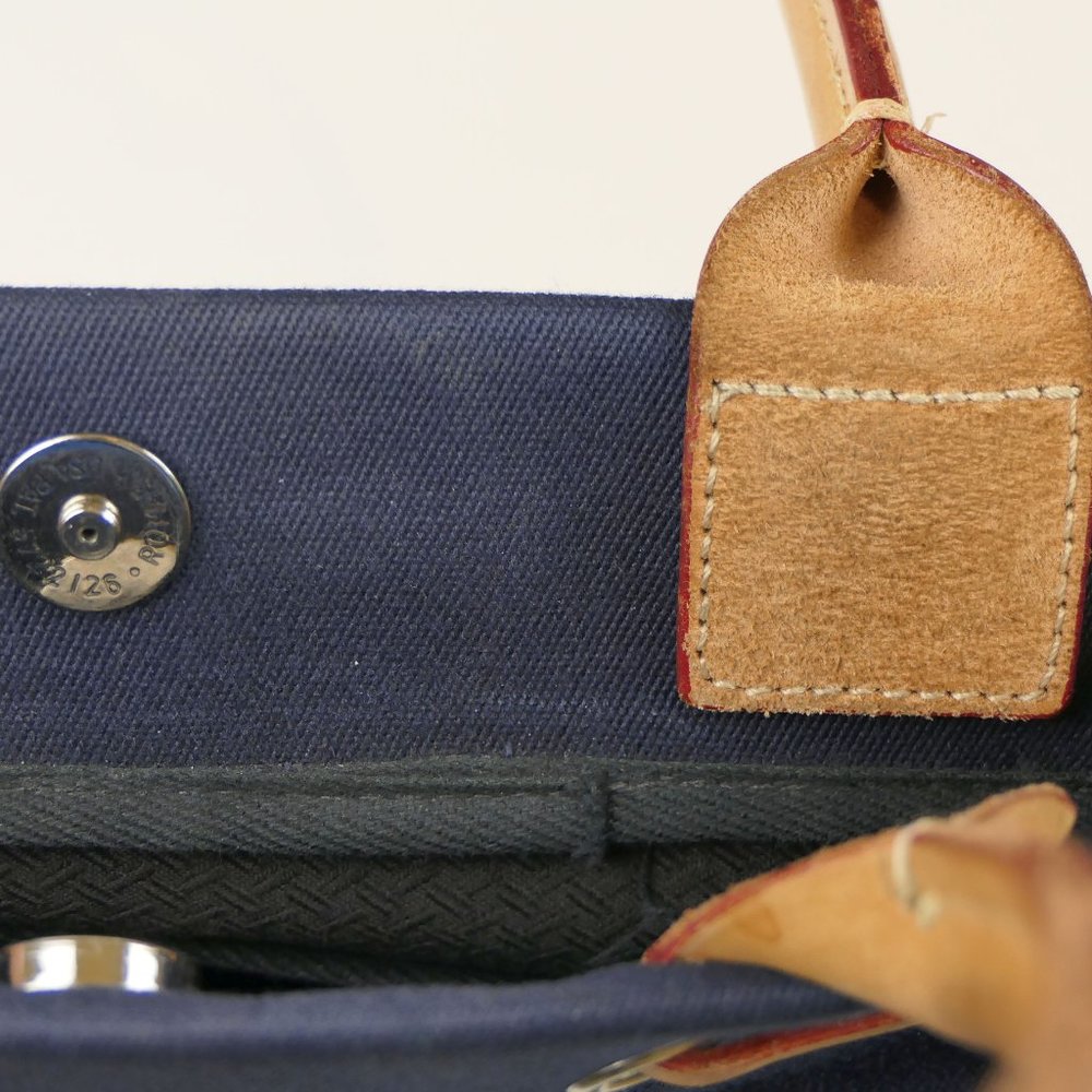 Dooney & Bourke Blue Canvas and Brown Leather Shoulder / Hand Bag - Picture 7 of 10
